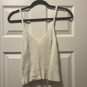 H&M Cream Ribbed Camisole Top